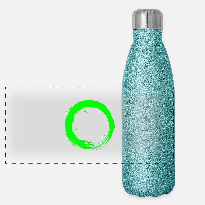 Circle Design Vector New Variant Round Green New Panoramic Glitter Thermal Bottle 500 ml