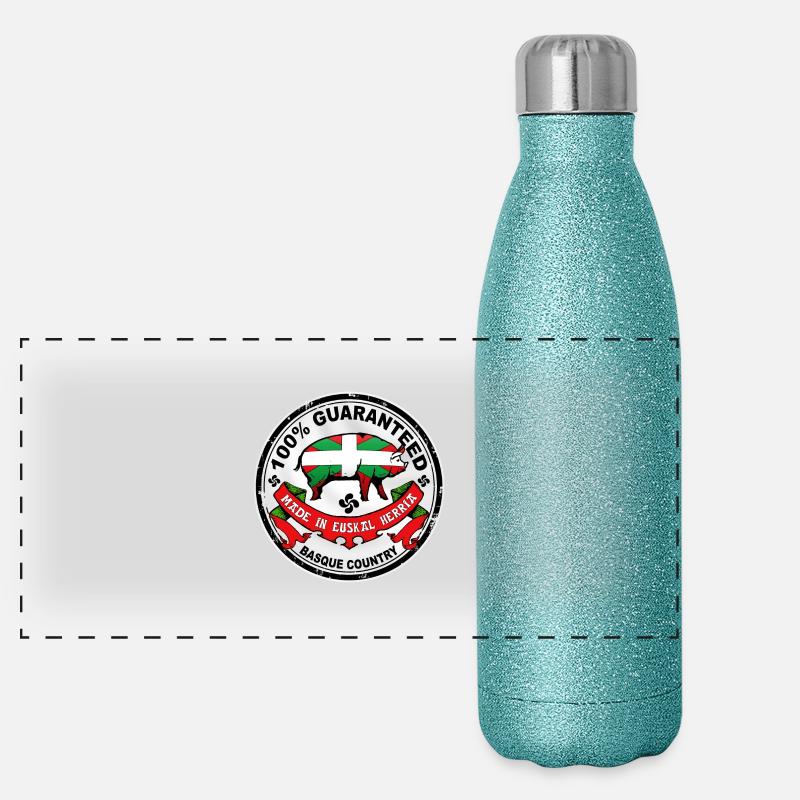 cochon du pays basque - Basque pig Gourde isotherme panoramique pailletée 500 ml