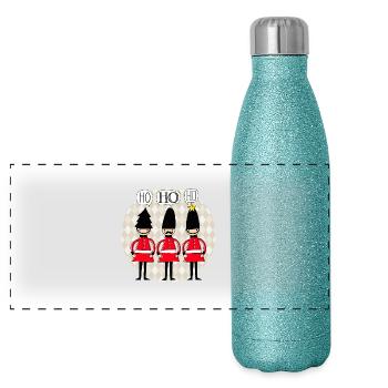 Xmas - Santa Claus - Santa Claus - Winter - DD - Gourde isotherme panoramique pailletée 500 ml - paillettes bleues - Devant