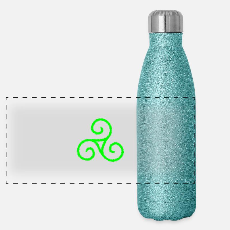 Keltisches Symbol Triskele Dreierspirale Panorama Glitzer Isolierflasche 500 ml