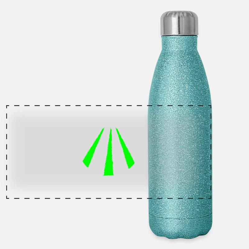 Symbole celtique Awen vert Gourde isotherme panoramique pailletée 500 ml