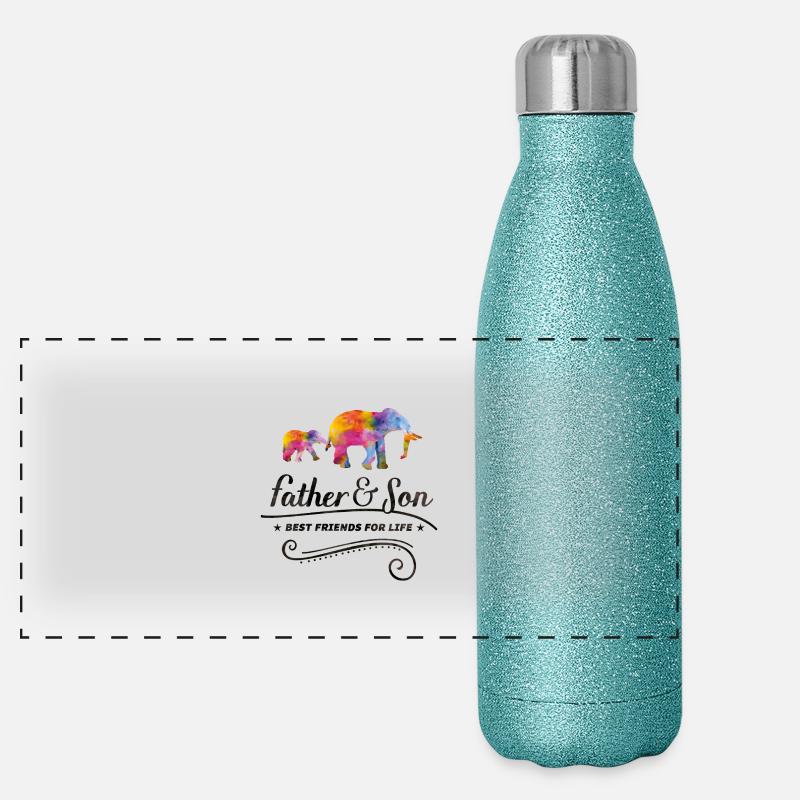 elefant father son Panorama Glitzer Isolierflasche 500 ml