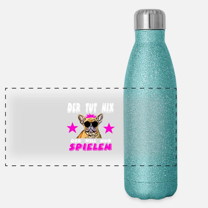 Bulldoge Panorama Glitzer Isolierflasche 500 ml