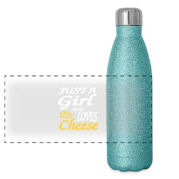 Fromage - Gourde isotherme panoramique pailletée 500 ml - paillettes bleues - Devant