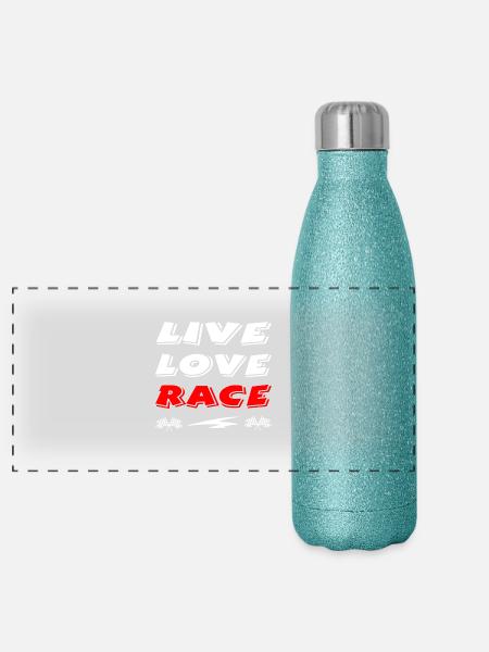 Voiture - Gourde isotherme panoramique pailletée 500 ml - paillettes bleues