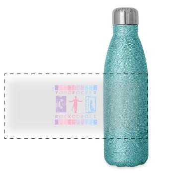 YOU ROCKER FRONTMAN - Panoramic Glitter Thermal Bottle 500 ml - blue glitter - Front