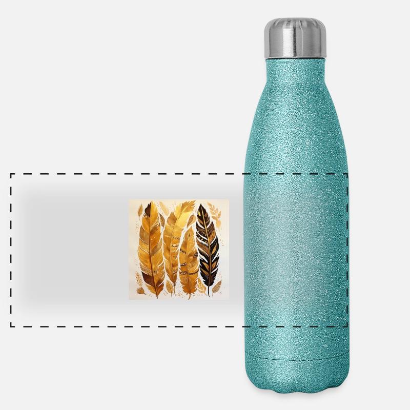 Plumes Bohème Gourde isotherme panoramique pailletée 500 ml