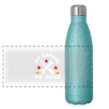 Garage - Gourde isotherme panoramique pailletée 500 ml - paillettes bleues - Devant