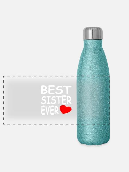 Sibling - Panoramic Glitter Thermal Bottle 500 ml - blue glitter - Front