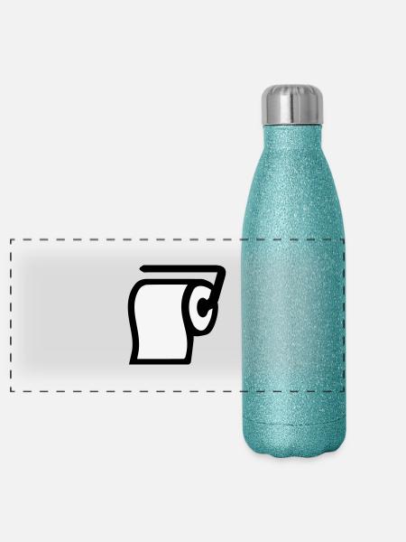 Papier hygiénique - Gourde isotherme panoramique pailletée 500 ml - paillettes bleues - Devant