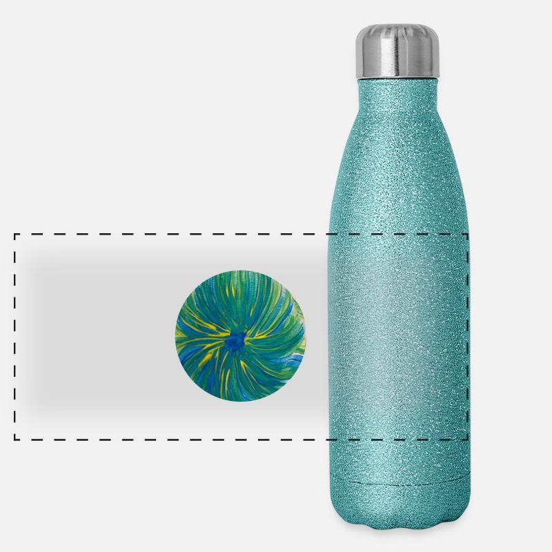 Motif circulaire - peint à la main par Martina Eßer Gourde isotherme panoramique pailletée 500 ml