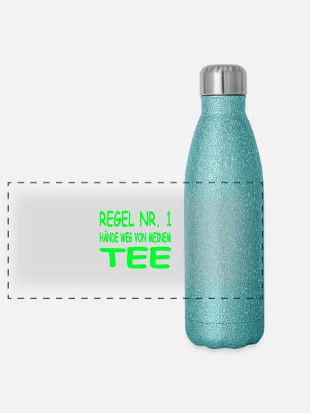 Tee - Panorama Glitzer Isolierflasche 500 ml - Blau Glitzer - Vorne