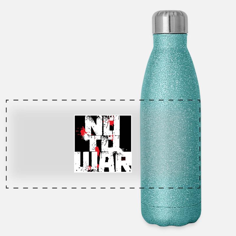 Peace and unity - Panoramic Glitter Thermal Bottle 500 ml - blue glitter