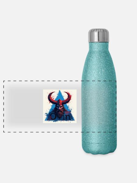 Odin - Panorama Glitzer Isolierflasche 500 ml - Blau Glitzer - Vorne