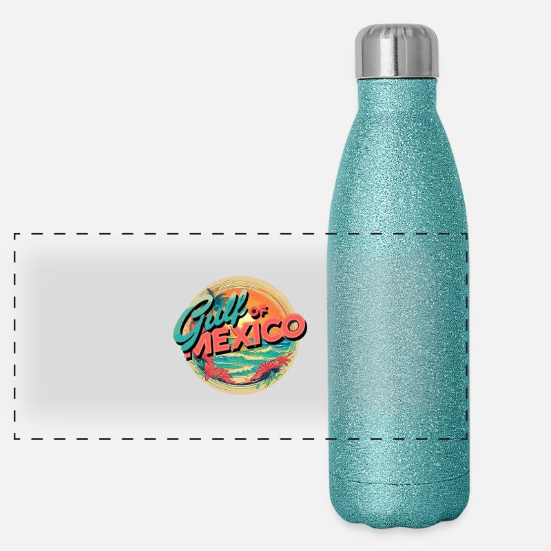 Gulf of Mexico Sunset Panoramic Glitter Thermal Bottle 500 ml