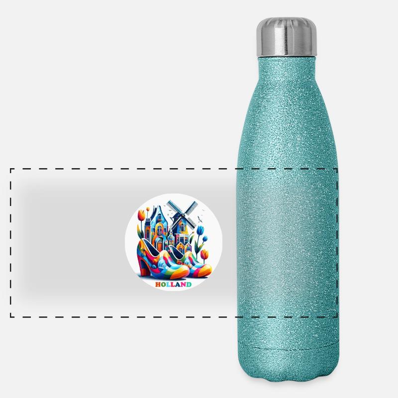 Pays-Bas Coloré LGBTQ Gourde isotherme panoramique pailletée 500 ml