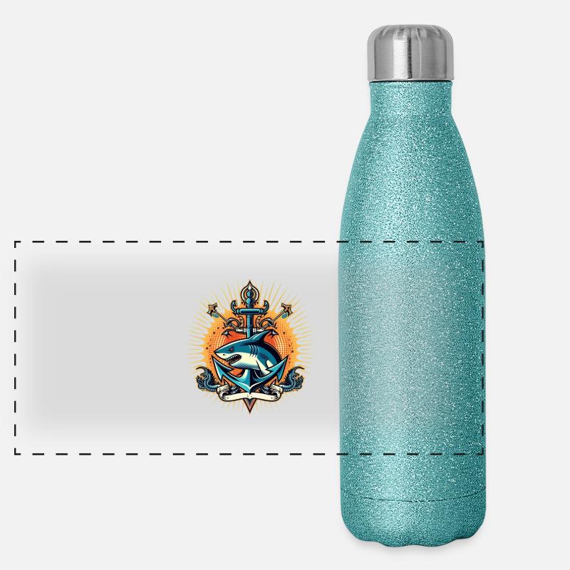 Logo de requin Gourde isotherme panoramique pailletée 500 ml