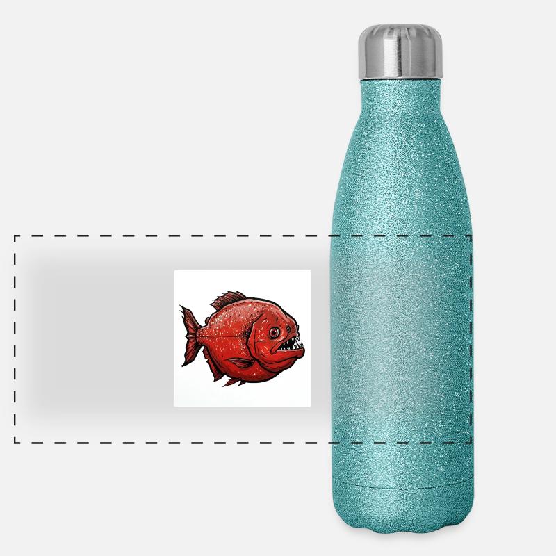 Red Piranha Panorama Glitzer Isolierflasche 500 ml