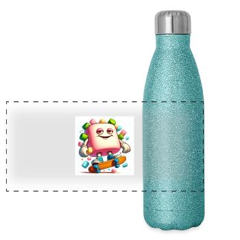 2cc40282 906f 4c98 93b2 69645453e3da - Panoramic Glitter Thermal Bottle 500 ml - blue glitter - Front