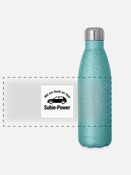 Mitem Gotti on Tour - Panoramic Glitter Thermal Bottle 500 ml - blue glitter - Front