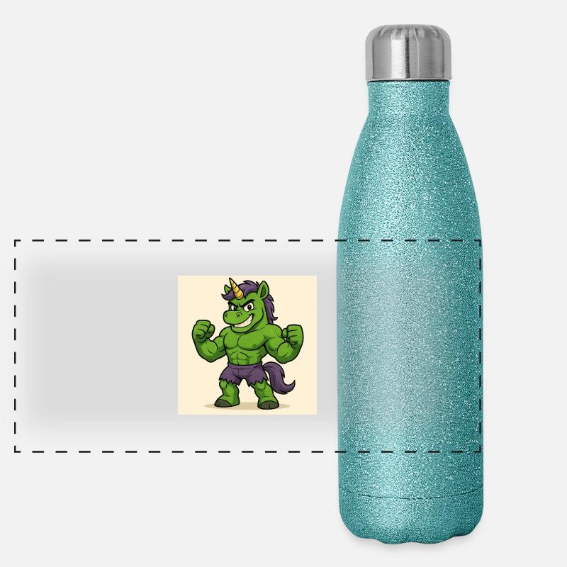 Hulkunicorne Gourde isotherme panoramique pailletée 500 ml