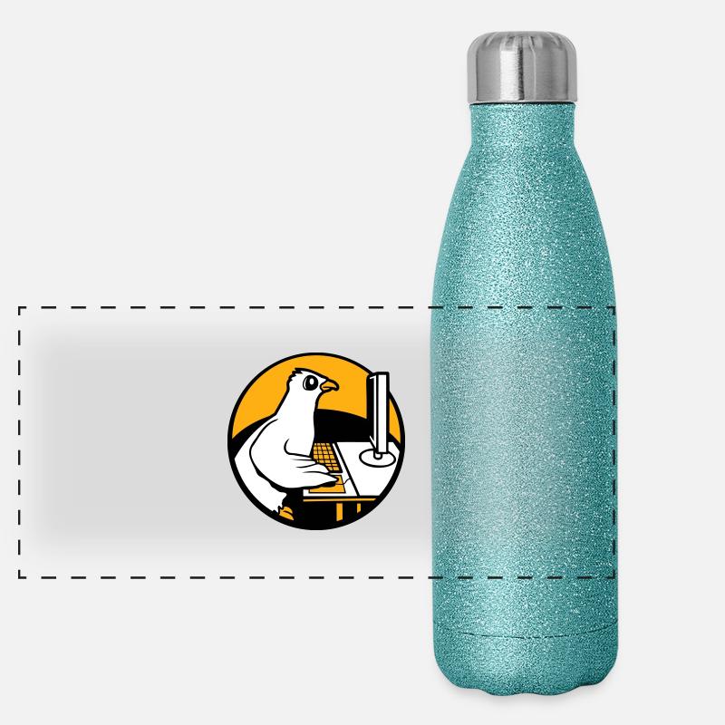 Pigeon Works Bureau Ordinateur Clavier Souris Gamer Gourde isotherme panoramique pailletée 500 ml