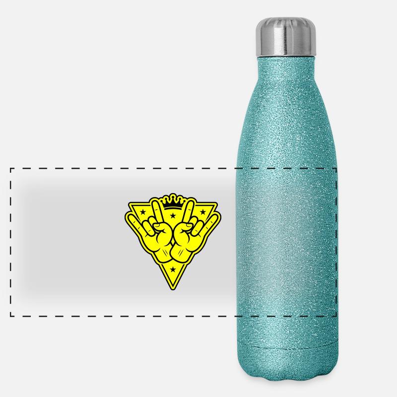 Signe de fête de la main Gourde isotherme panoramique pailletée 500 ml