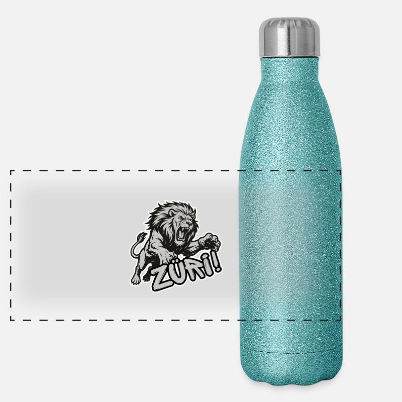 Zürich Löwe Panorama Glitzer Isolierflasche 500 ml