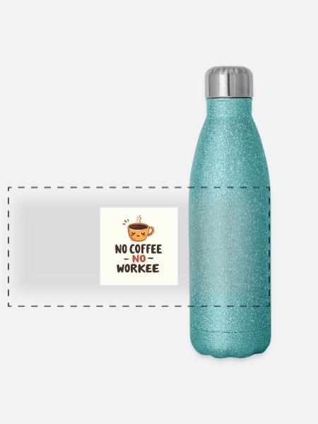 Flux Dev Vibrant minimal tshirt illustration cfee2 - Panorama Glitzer Isolierflasche 500 ml - Blau Glitzer - Vorne