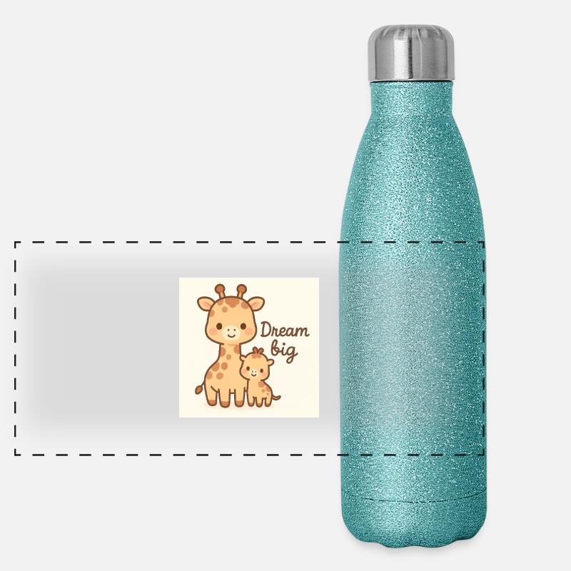 Stand Tall, Little One - Mignonne Girafe Kawaii Gourde isotherme panoramique pailletée 500 ml