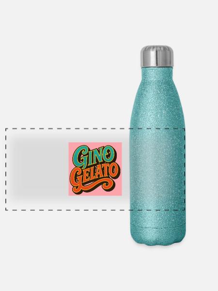 Gino Gelato - Panorama Glitzer Isolierflasche 500 ml - Blau Glitzer - Vorne