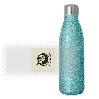 Logo Diane Chasse - Gourde isotherme panoramique pailletée 500 ml - paillettes bleues - Devant