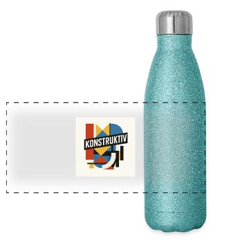 constructive - Panoramic Glitter Thermal Bottle 500 ml - blue glitter - Front