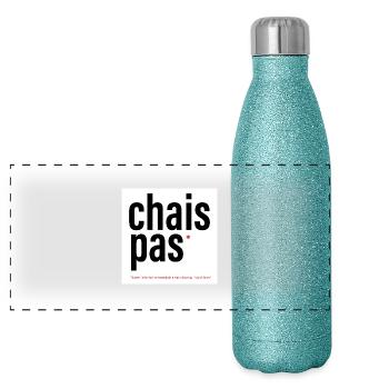 CHAIS PAS / DUNNO - Panoramic Glitter Thermal Bottle 500 ml - blue glitter - Front