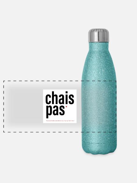 CHAIS PAS / DUNNO - Panoramic Glitter Thermal Bottle 500 ml - blue glitter - Front
