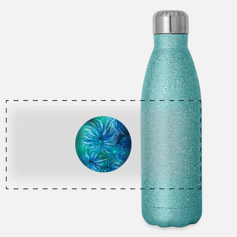 Summer colours - hand-painted by Martina Eßer Panoramic Glitter Thermal Bottle 500 ml