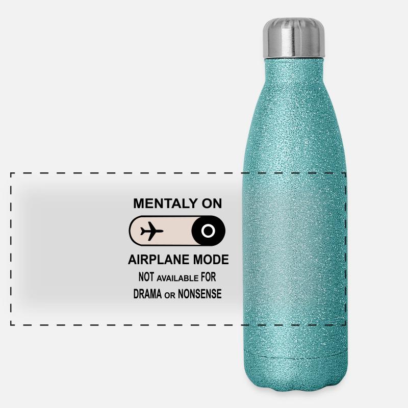 Mentalement en mode avion Gourde isotherme panoramique pailletée 500 ml
