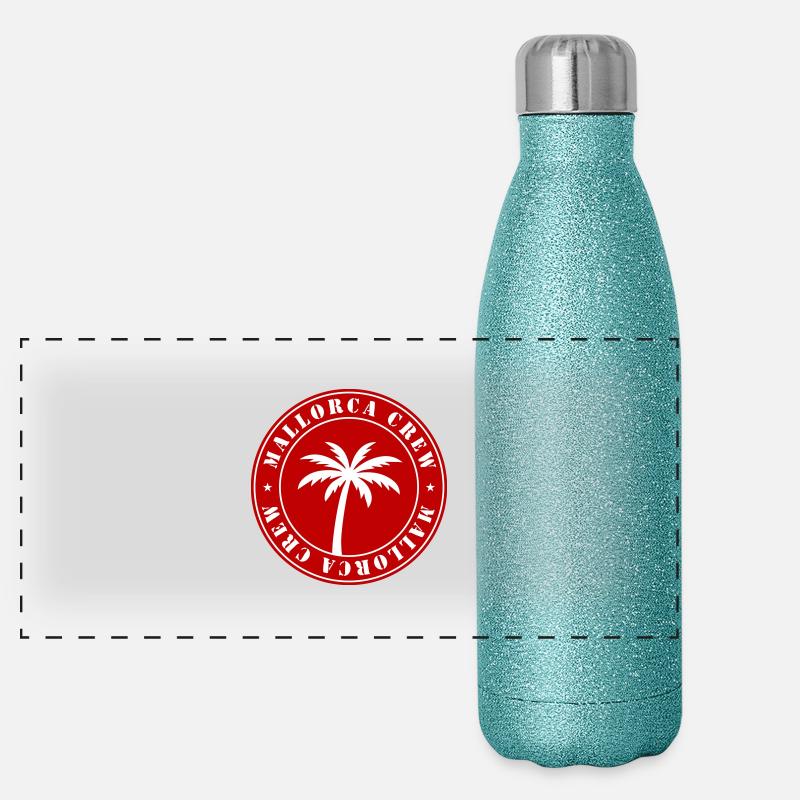 Mallorca Crew Urlaub Panorama Glitzer Isolierflasche 500 ml