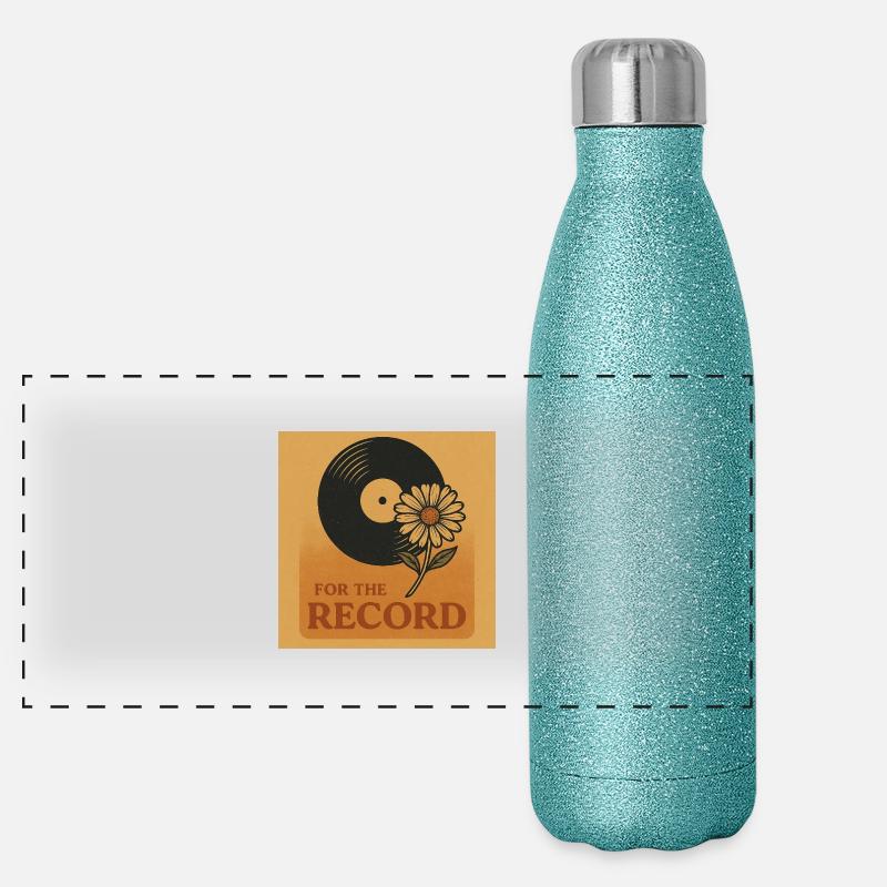 RetroVinyl Schallplatte Vintage Panorama Glitzer Isolierflasche 500 ml
