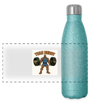 YEAH BUDDY - Panoramic Glitter Thermal Bottle 500 ml - blue glitter - Front