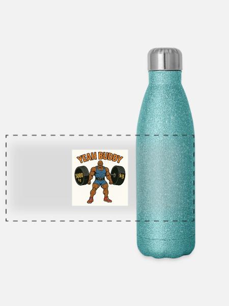 MON POTE - Gourde isotherme panoramique pailletée 500 ml - paillettes bleues - Devant