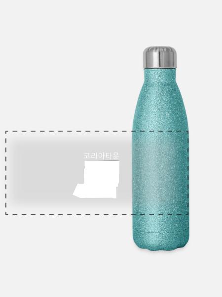 Koreatown L.A. white - Panoramic Glitter Thermal Bottle 500 ml - blue glitter - Front