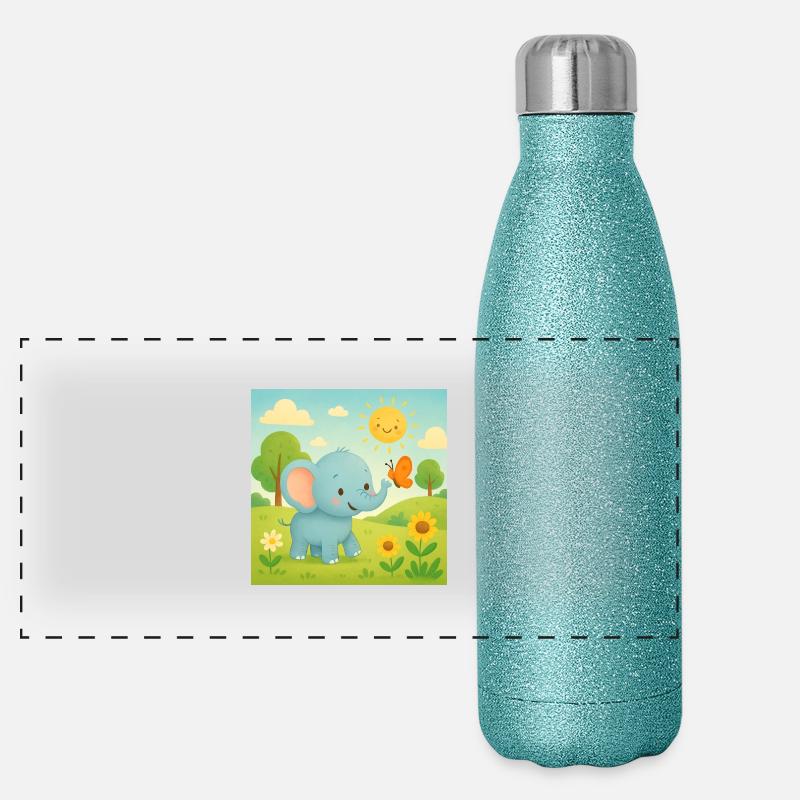 Éléphant Gourde isotherme panoramique pailletée 500 ml