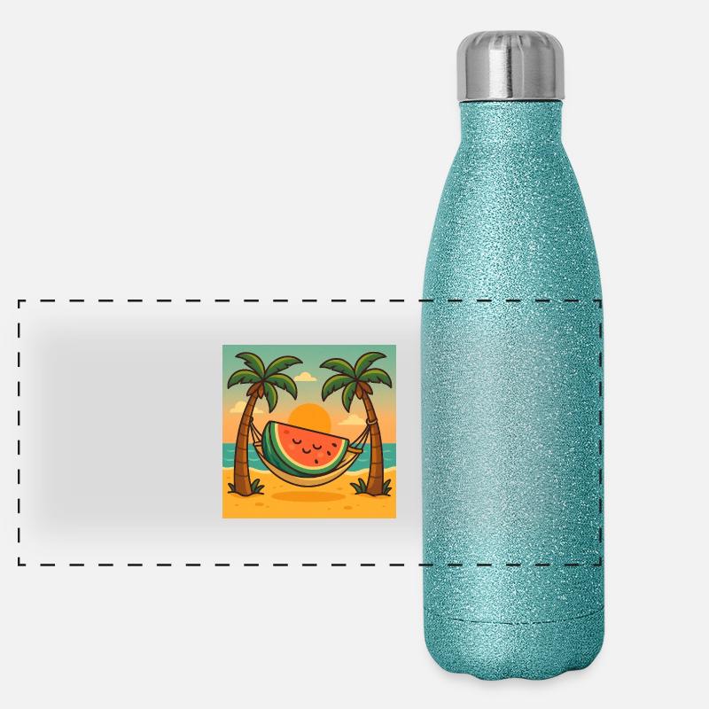 Watermelon Relax – Hammock & Sun Panoramic Glitter Thermal Bottle 500 ml