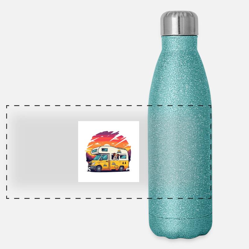 Entdecke unser hochwertiges Camperliebe 50+ Shirt Panorama Glitzer Isolierflasche 500 ml