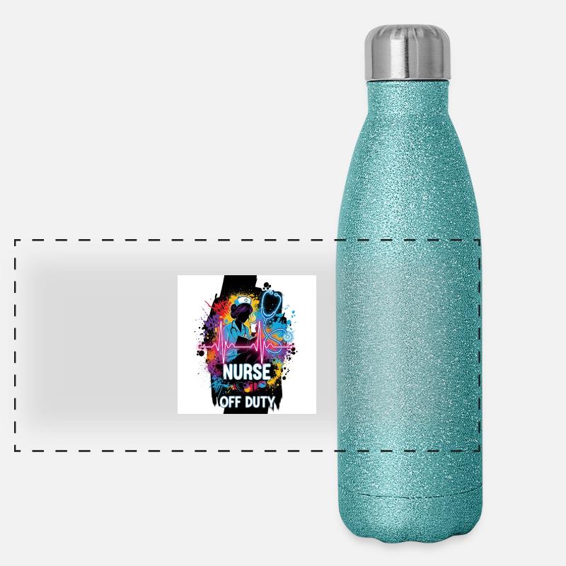 🩺 Infirmière en congé – Chemise drôle Gourde isotherme panoramique pailletée 500 ml
