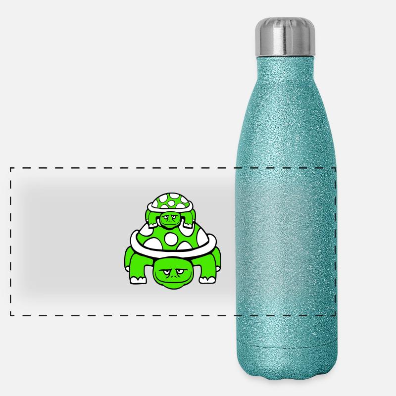 tortue petit enfant papa maman père mère Gourde isotherme panoramique pailletée 500 ml