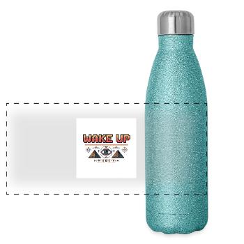 1751500996032 - Gourde isotherme panoramique pailletée 500 ml - paillettes bleues - Devant