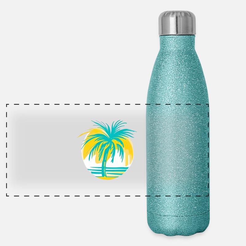 Apfel-Sonnenuntergang Panorama Glitzer Isolierflasche 500 ml