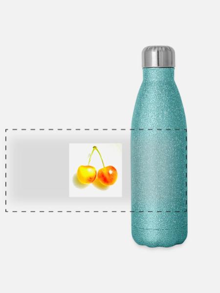 Cerise - Gourde isotherme panoramique pailletée 500 ml - paillettes bleues